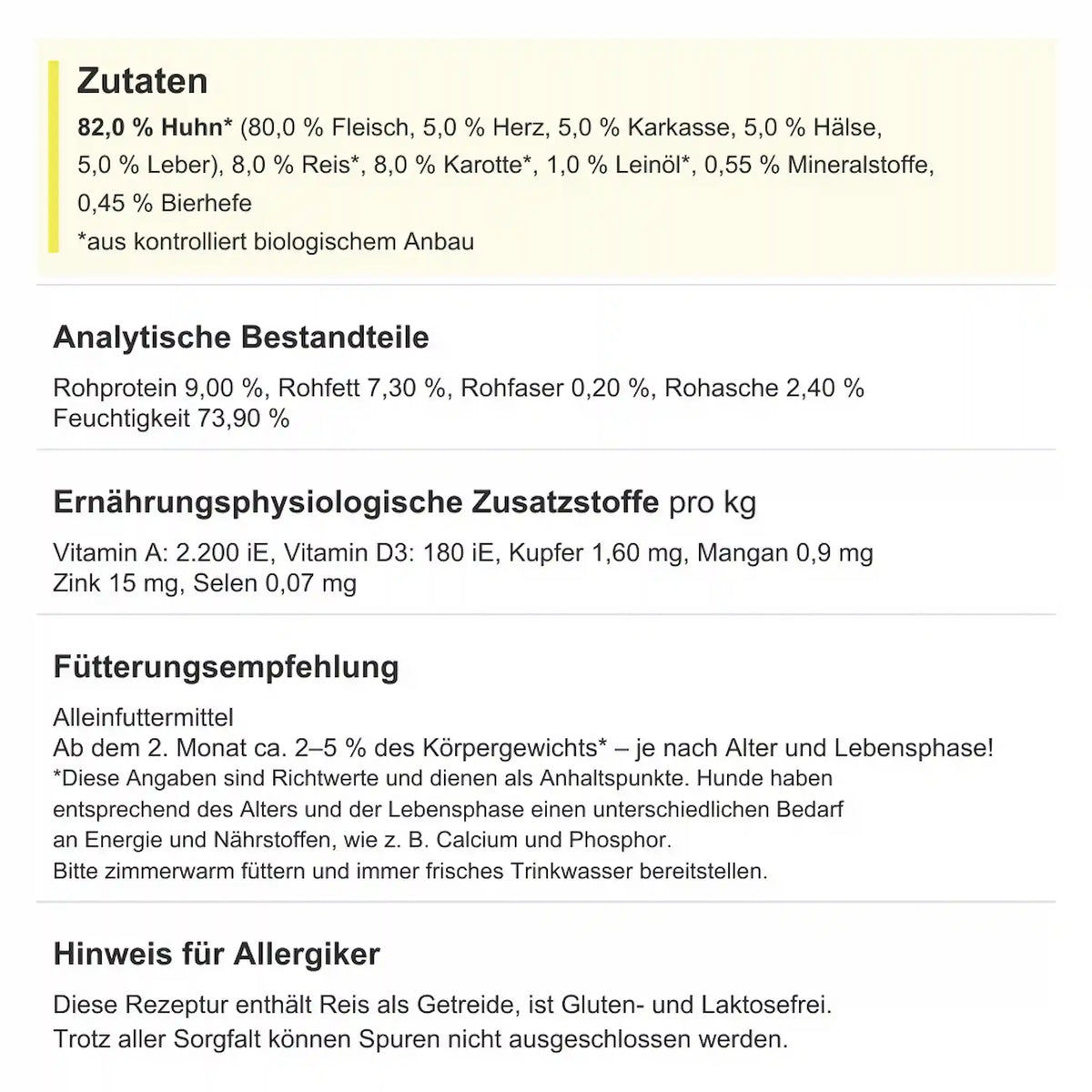 Bio-Huhn mit Reis & Karotte