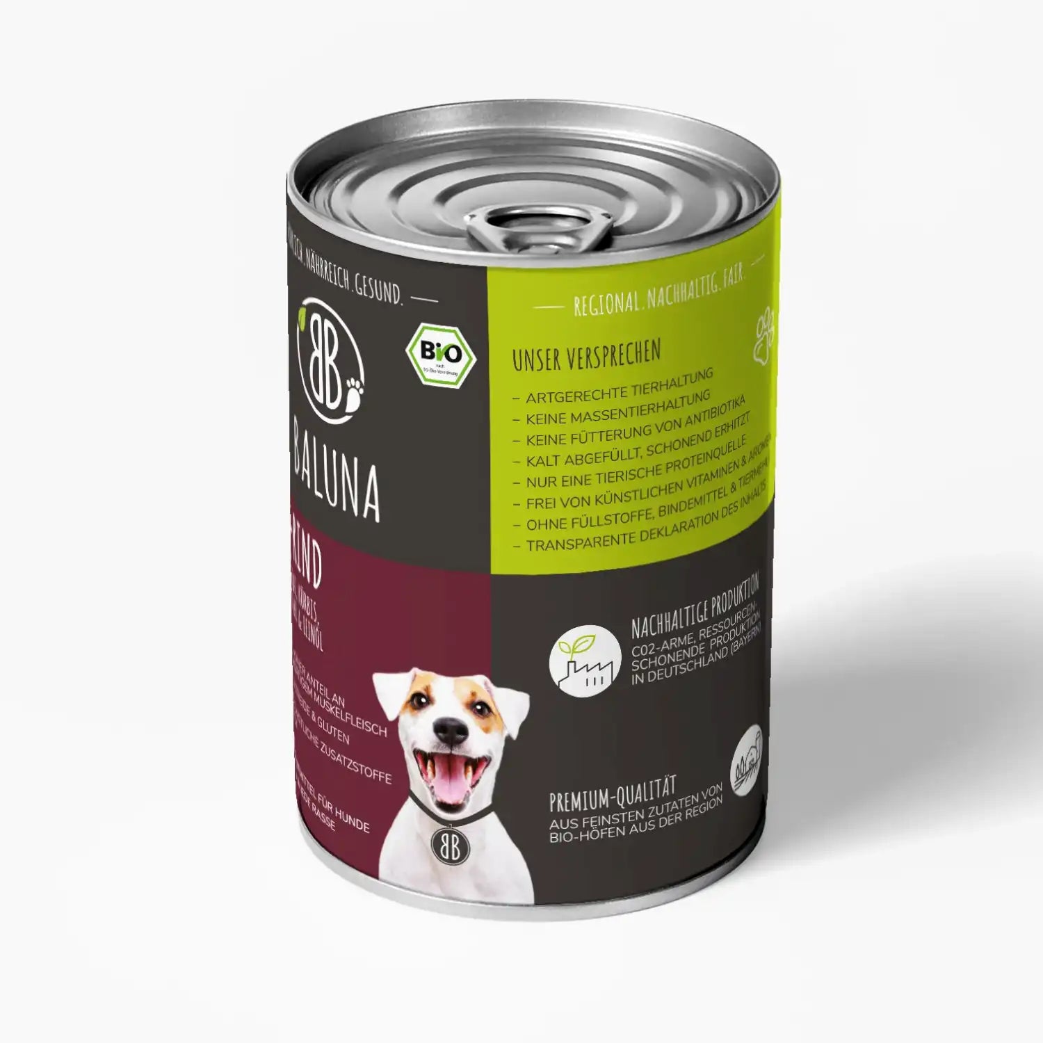 baluna-bio-rind-nassfutter-fuer-hunde-400g-seitenansicht-mit-qualitaetsversprechen-und-nachhaltiger-produktion-aus-bio-hoefen