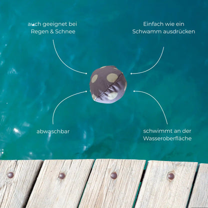 Bio Hundespielzeug Stoff-Ball – schwimmfähig &amp; handgefertigt - grau