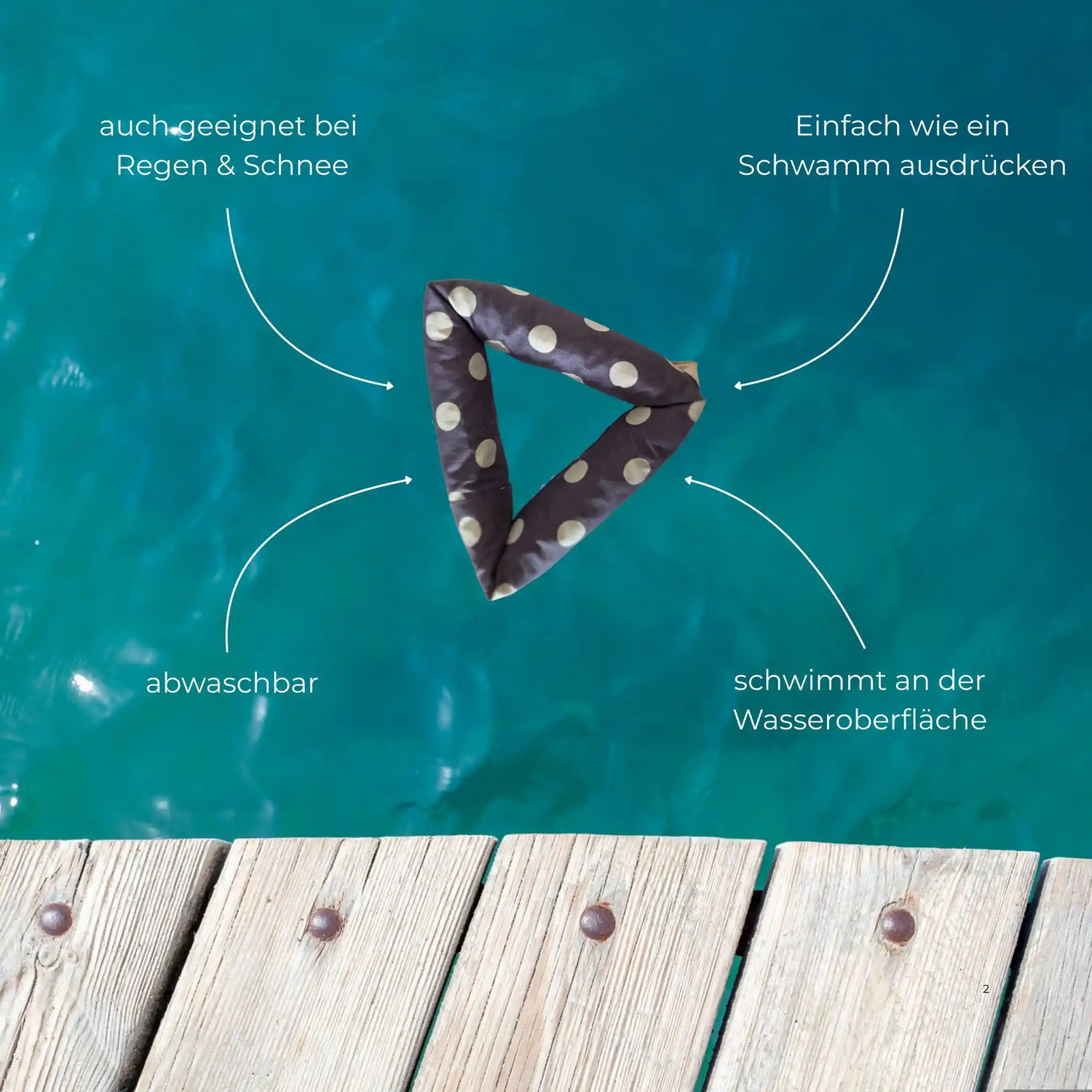 Bio Hundespielzeug Stoff-Dreieck – schwimmfähig &amp; handgefertigt - blau