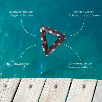 Bio Hundespielzeug Stoff-Dreieck – schwimmfähig &amp; handgefertigt - blau