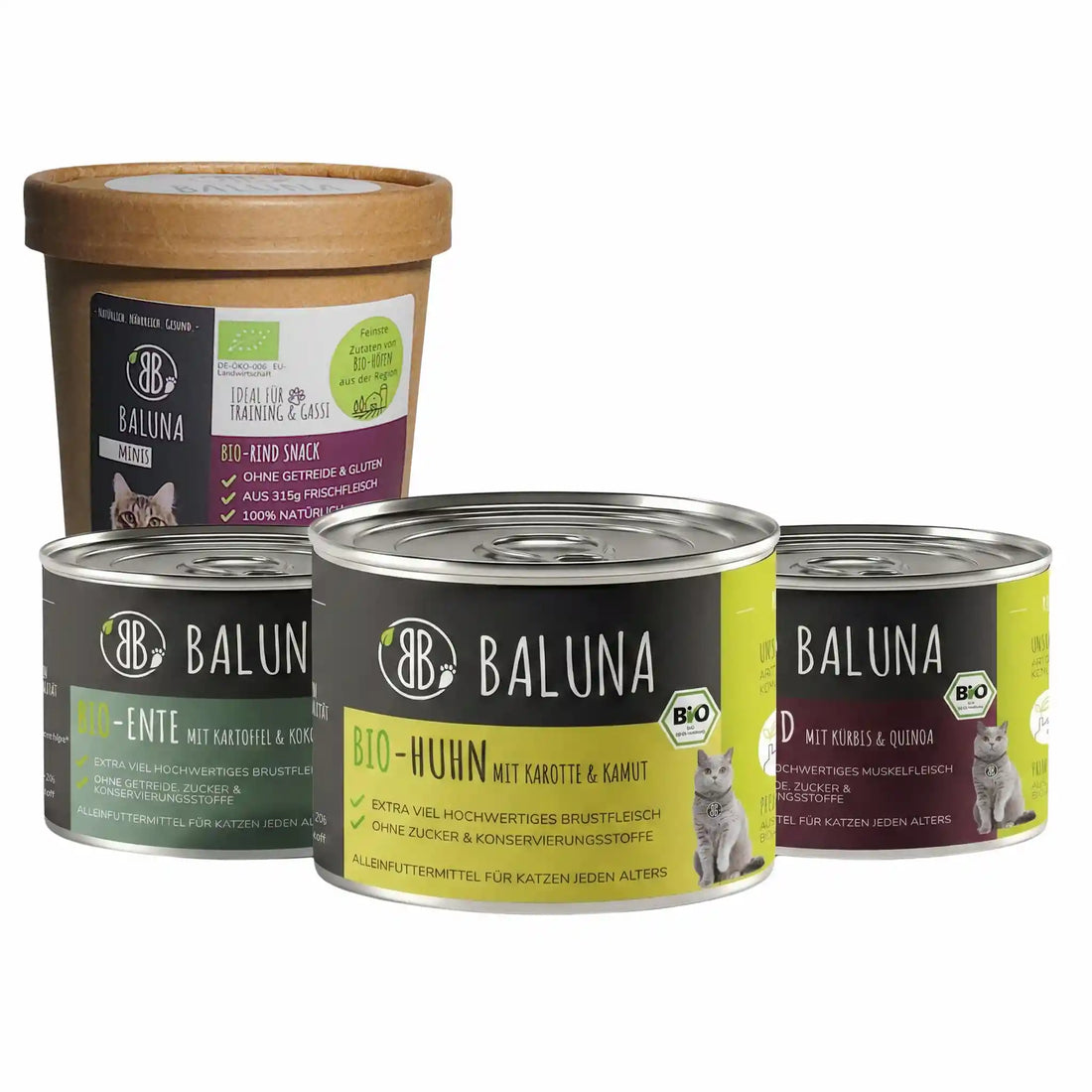 Baluna Kennenlernpaket für Katzen 3×200 g + Snack