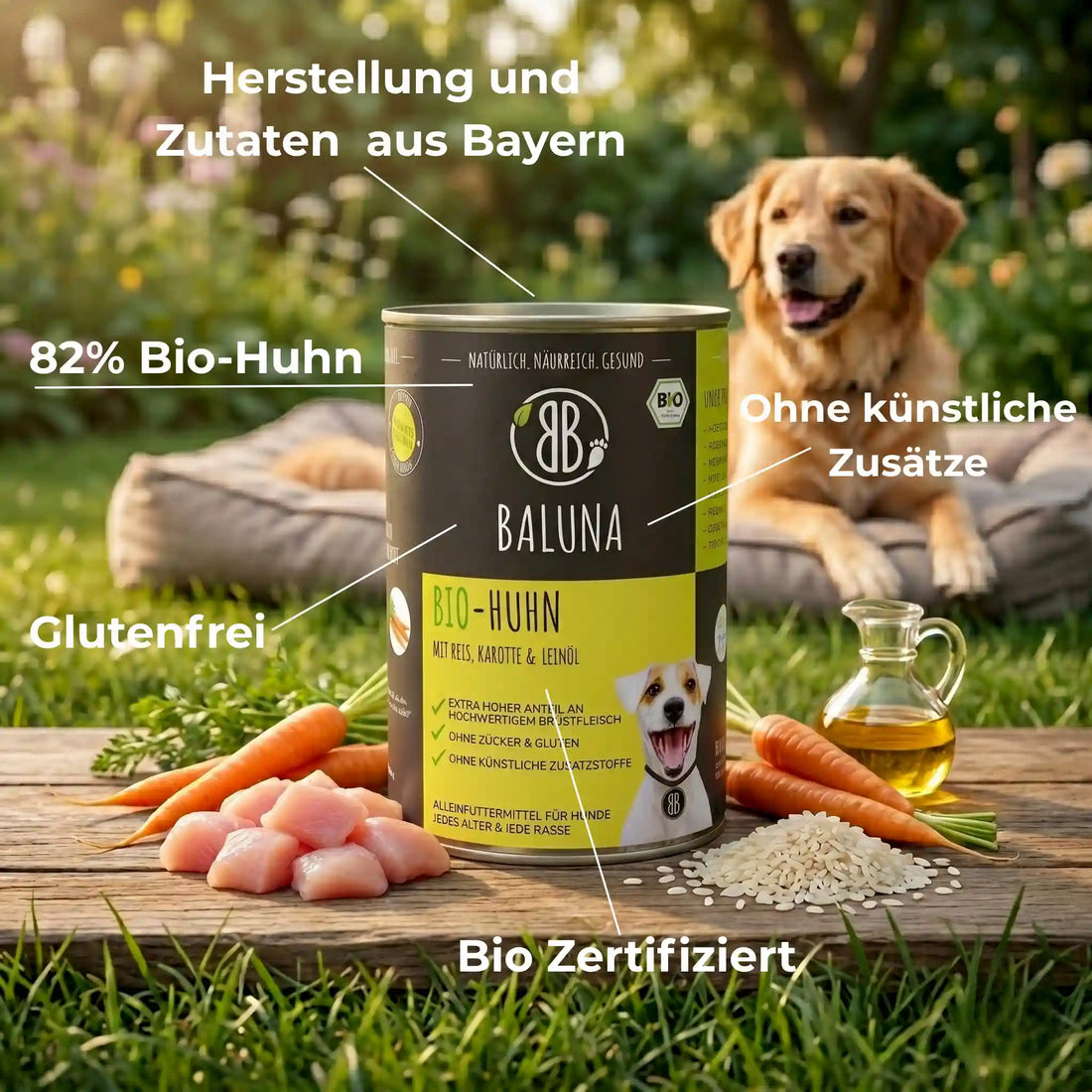 Bio-Huhn mit Reis &amp; Karotte