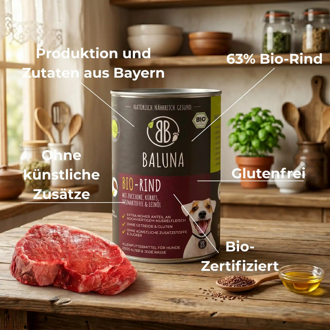 Bio-Rind mit Gemüse &amp; Süßkartoffel