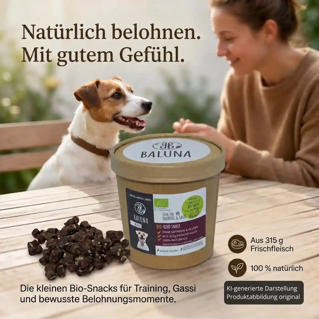 Bio-Rind Snack für Hunde