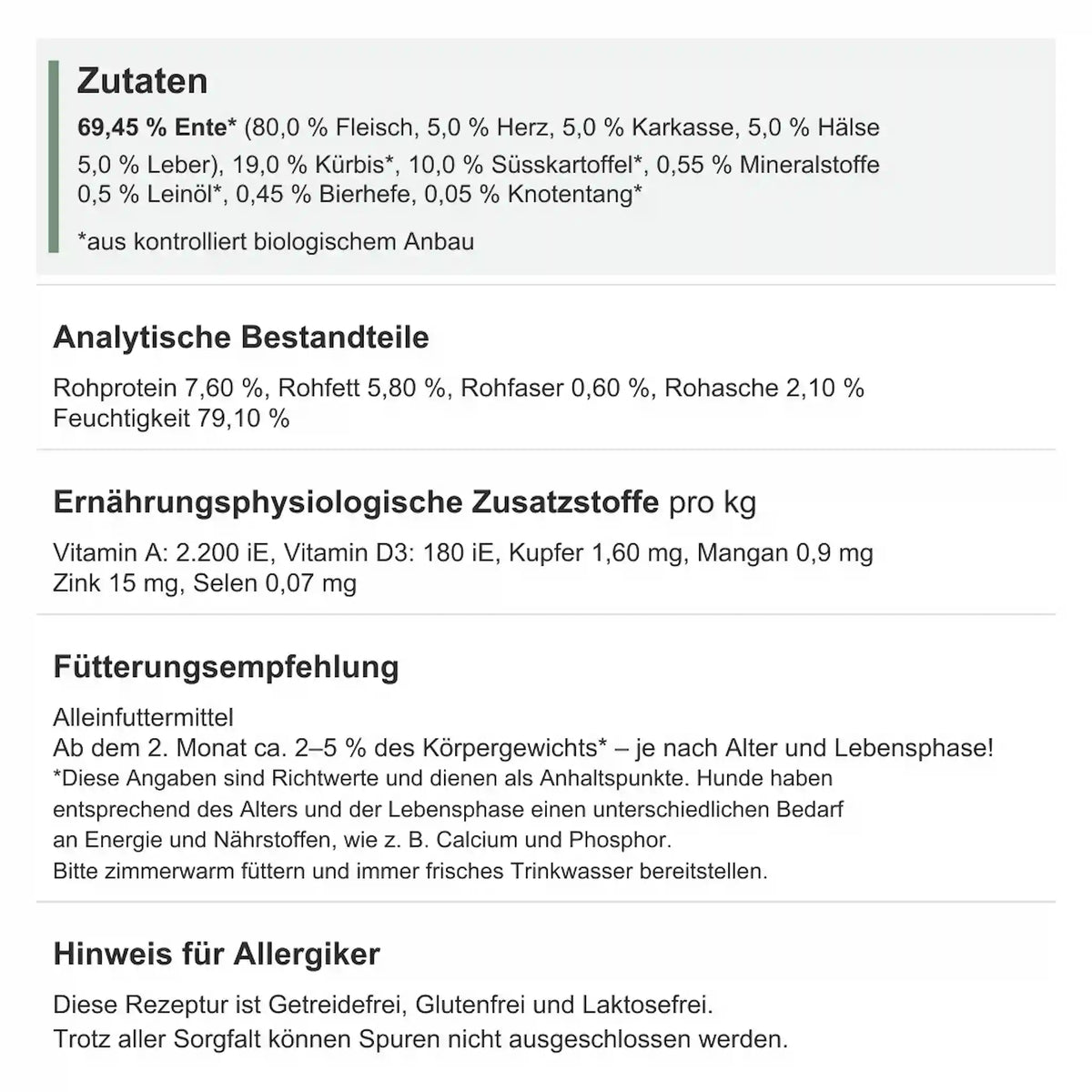 Bio-Ente mit Kürbis &amp; Süßkartoffel