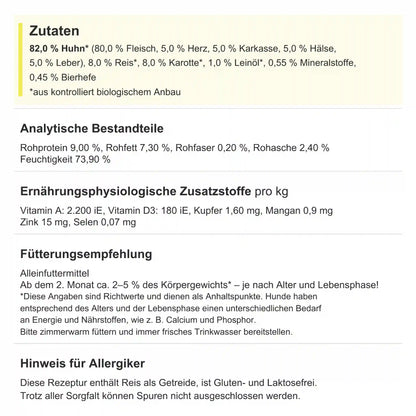 Bio-Huhn mit Reis &amp; Karotte