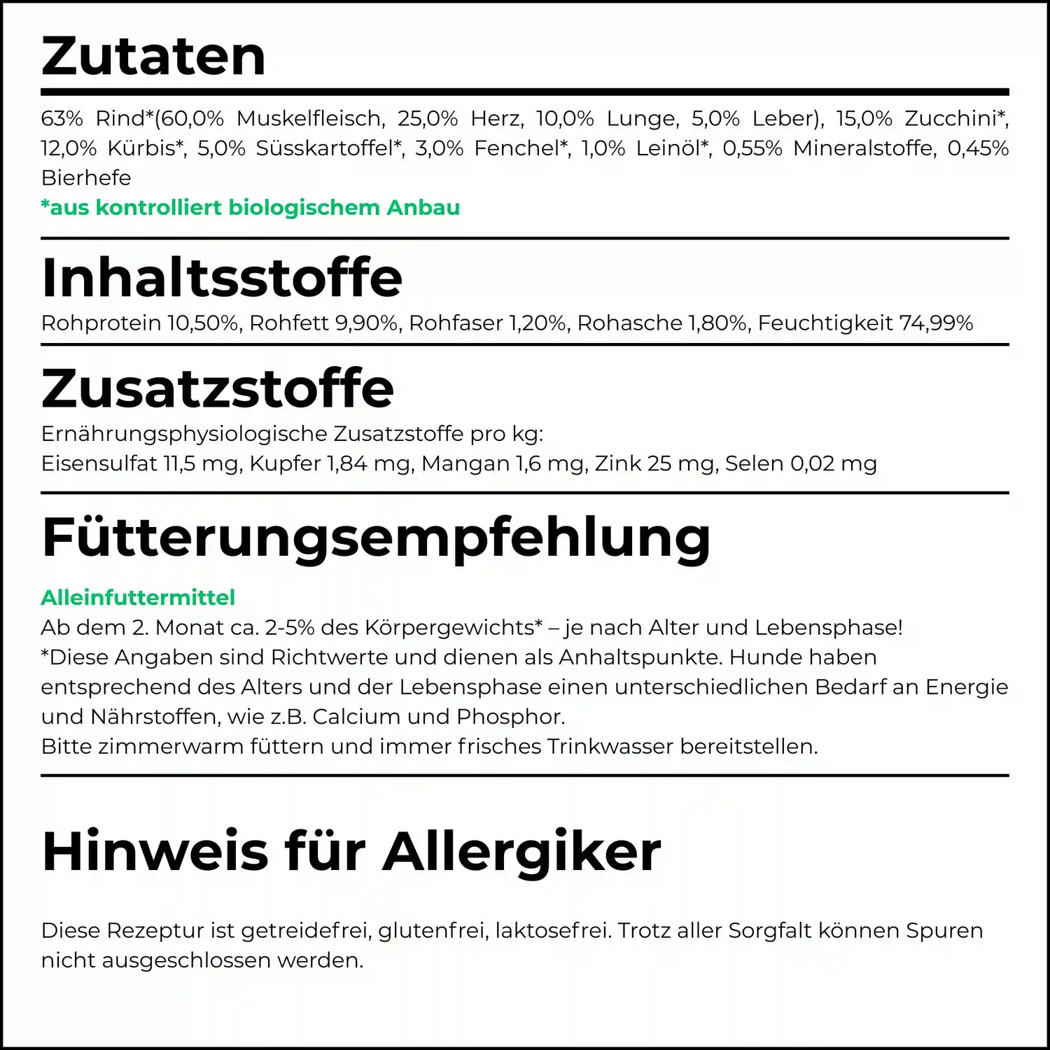 Bio-Rind mit Gemüse &amp; Süßkartoffel-Aktionspreis