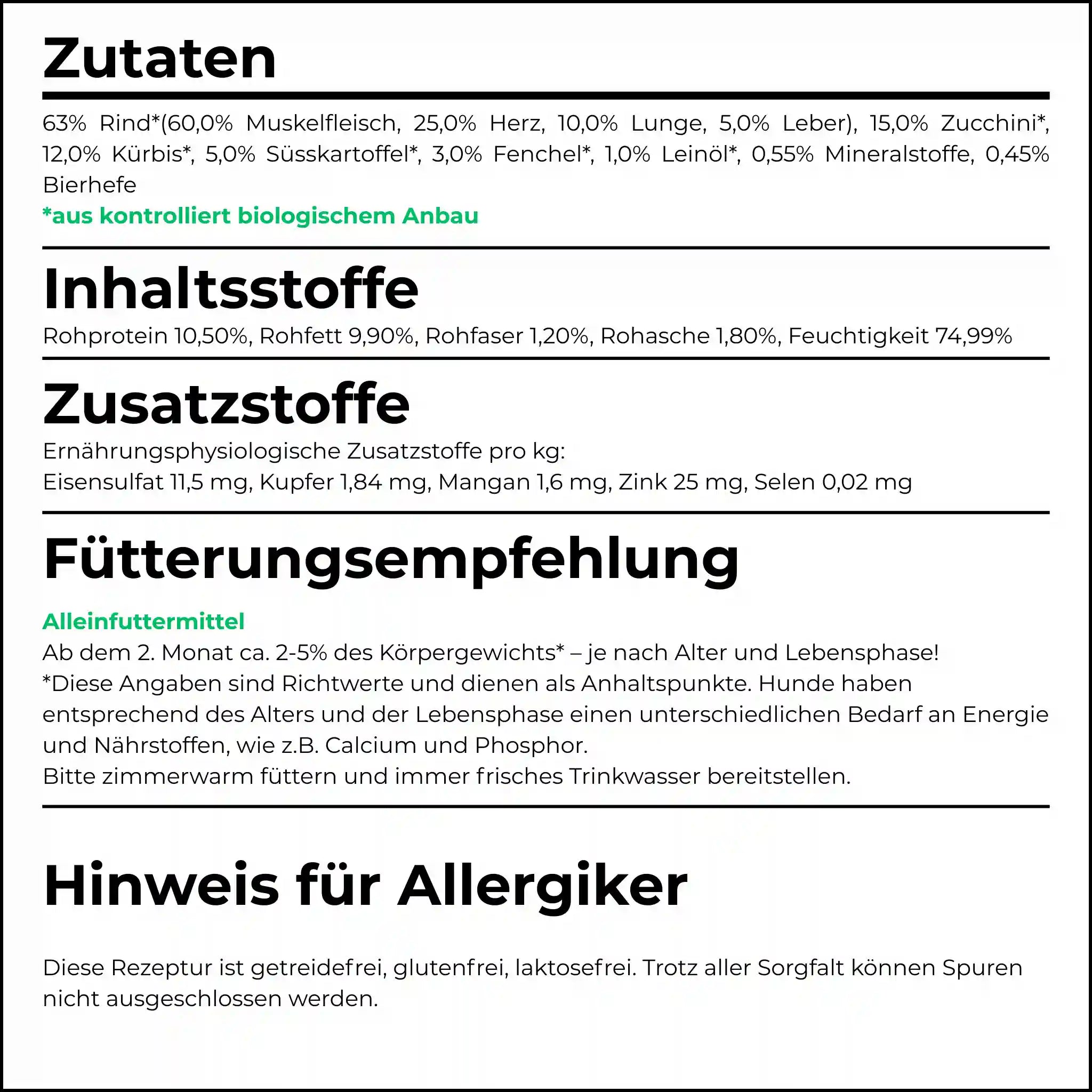 Bio-Rind mit Gemüse &amp; Süßkartoffel-Aktionspreis
