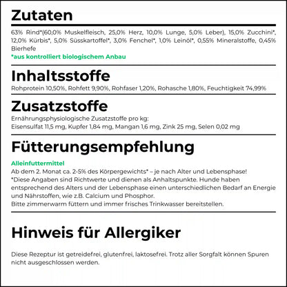 Bio-Rind mit Gemüse &amp; Süßkartoffel-Aktionspreis