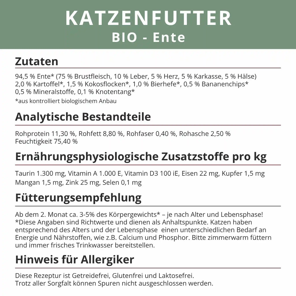 Bio-Ente mit Kartoffel &amp; Kokosflocken
