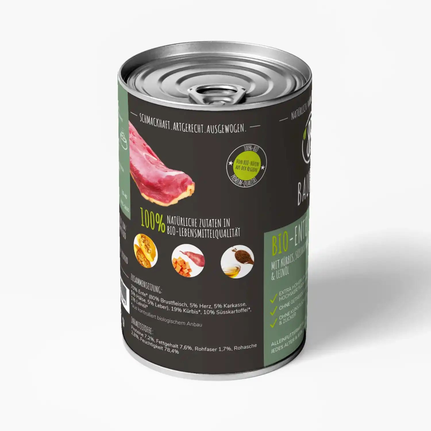 baluna-bio-ente-nassfutter-fuer-hunde-400g-rueckseite-mit-zutaten-in-bio-lebensmittelqualitaet-und-zusammensetzung