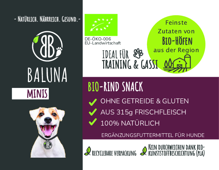 Bio-Rind Snack für Hunde