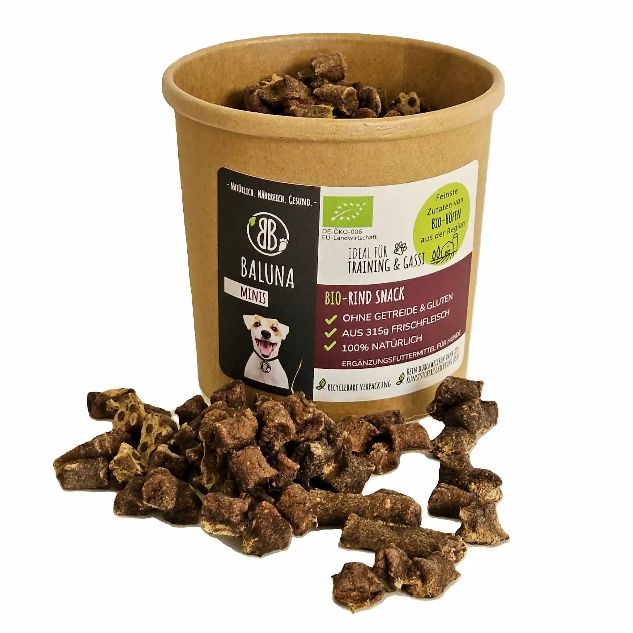 Bio-Rind Snack für Hunde 100g
